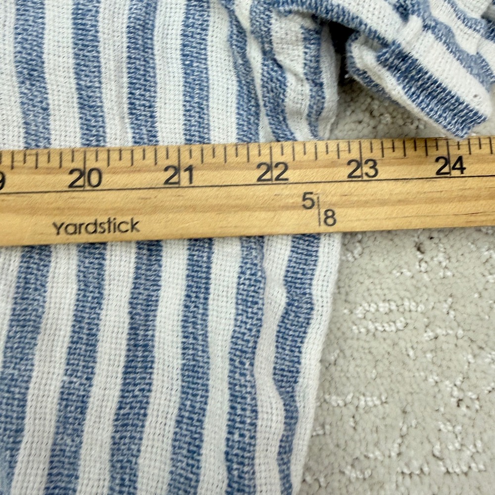 Faherty Palma Linen Shirt Mens XL Blue White Striped Short Sleeve Button Down - Picture 8 of 12